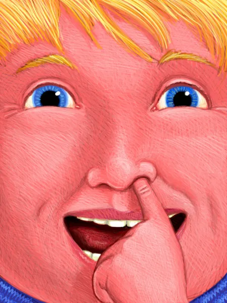 Illustration of Kid Picking Nose — Stock Photo, Image