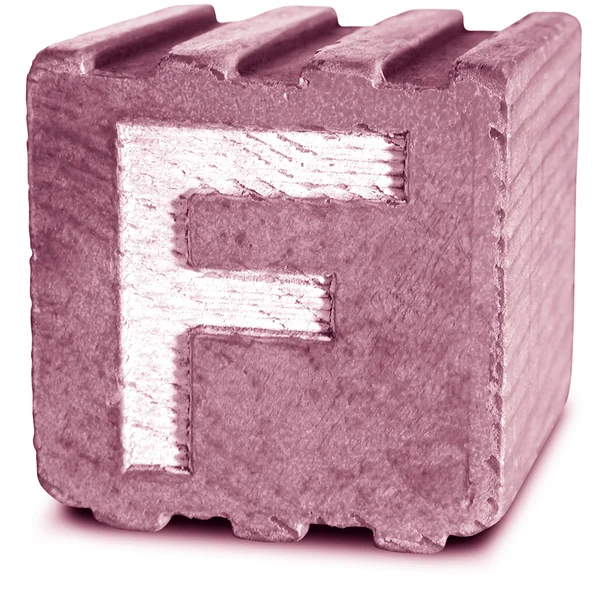 Photograph of Magenta Wooden Block Letter F — Stock Photo, Image