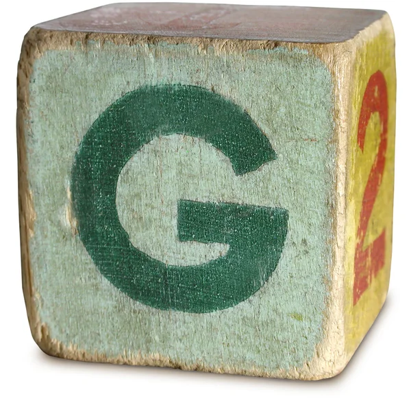 Fotografie cu Green Wooden Block Letter G — Fotografie, imagine de stoc