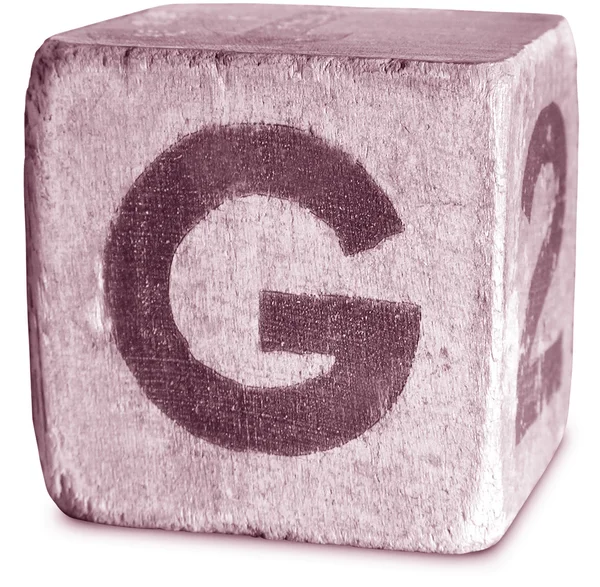 Fotografie de Magenta din lemn Block Letter G — Fotografie, imagine de stoc