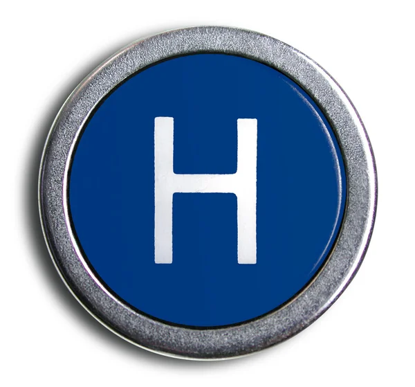 Photograph of Old Typewriter Key Letter H — Stock Photo, Image