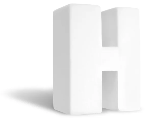 White Dimensional Deco Letter H — Stock Photo, Image