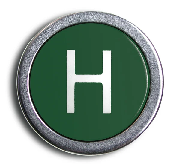 Photograph of Old Typewriter Key Letter H — Stock Photo, Image