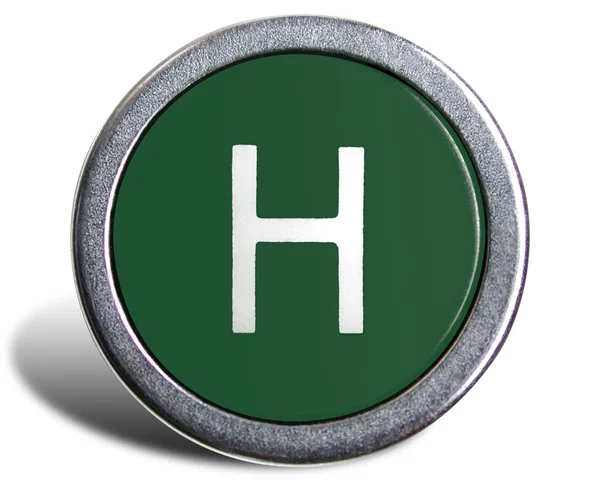 Photograph of Old Typewriter Key Letter H — Stock Photo, Image