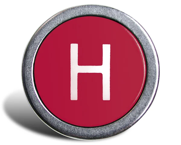 Photograph of Old Typewriter Key Letter H — Stock Photo, Image