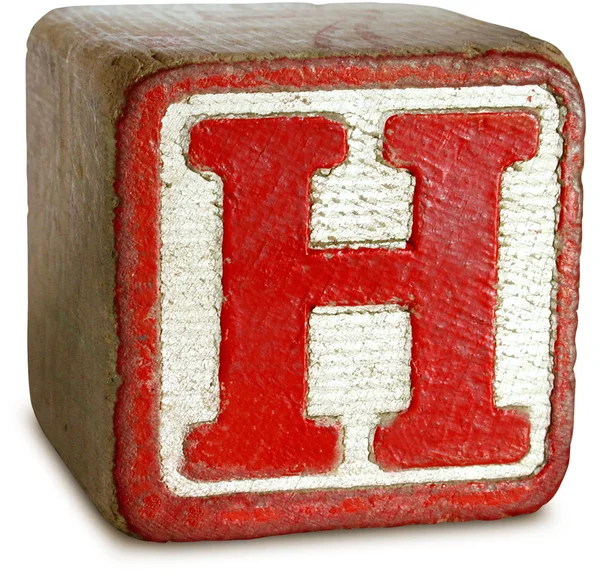 Photograph of Red Wooden Block Letter H — Stock Photo, Image