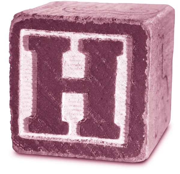 Photograph of Magenta Wooden Block Letter H — Stock Photo, Image