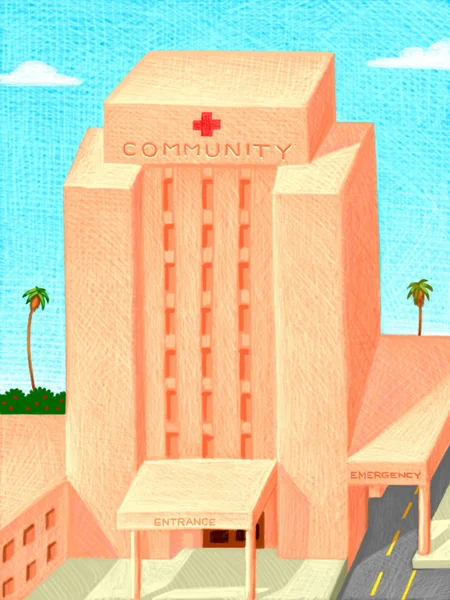 Ilustracja szpitala — Zdjęcie stockowe