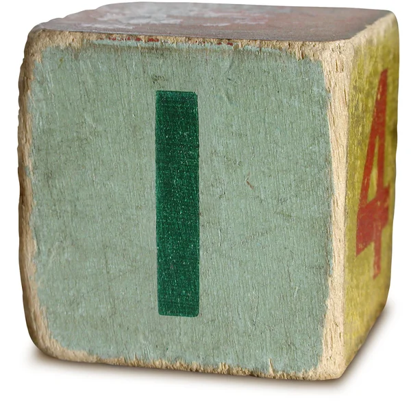 Photograph of Green Wooden Block Letter I — Stock Photo, Image