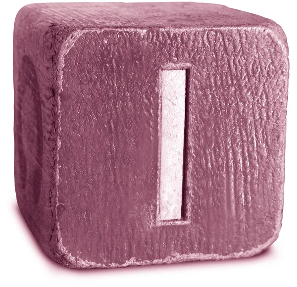 Photograph of Magenta Wooden Block Letter I — Stock Photo, Image