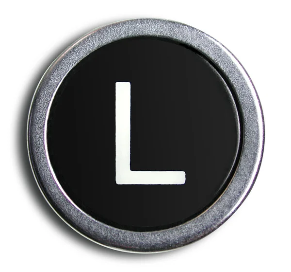 Photograph of Old Typewriter Key Letter L — Stock Photo, Image