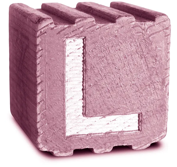 Фото Magenta Wooden Block Letter L — стоковое фото