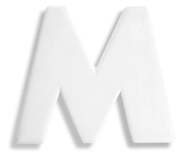 Witte dimensionale deco alfabet m — Stockfoto