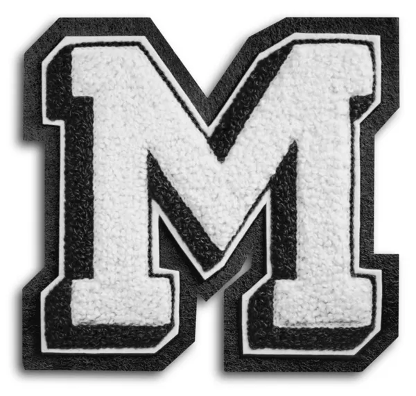 Photograph of School Sports Letter - Black and White M — Stock Photo, Image