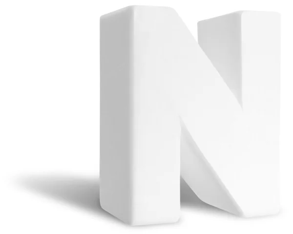 White Dimensional Deco Letter N — Stock Photo, Image