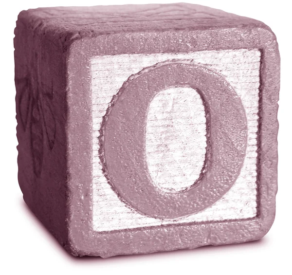 Magenta Wooden Block Letter O — Stock Photo, Image