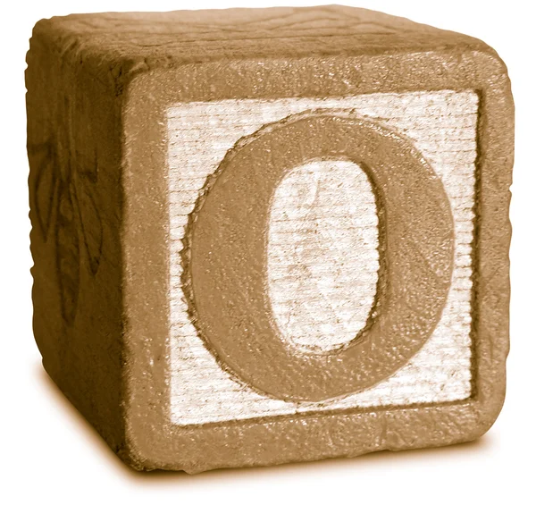 Photograph of Sepia Wooden Block Letter O — Stock Photo, Image