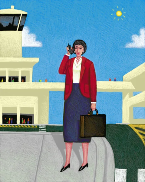 Ilustrace zaměstnaná žena — Stock fotografie