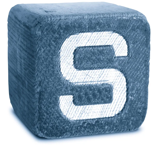 Foto van blauwe houten blok-brief s — Stockfoto