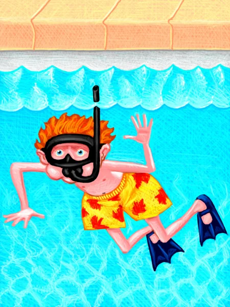 Illustration av snorkling — Stockfoto