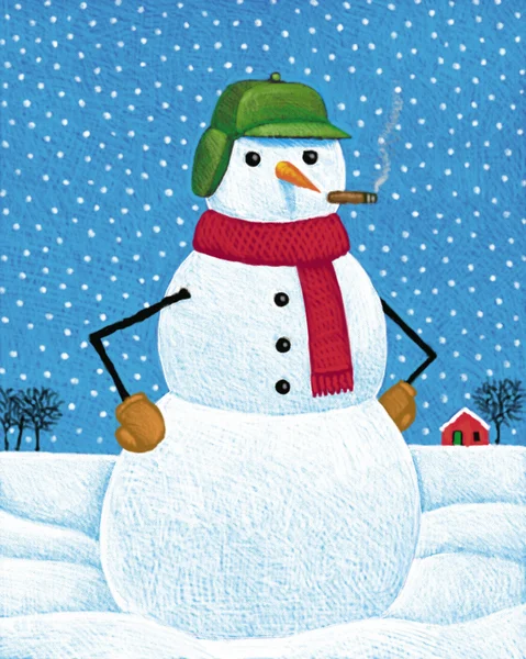 Ilustração do boneco de neve — Fotografia de Stock