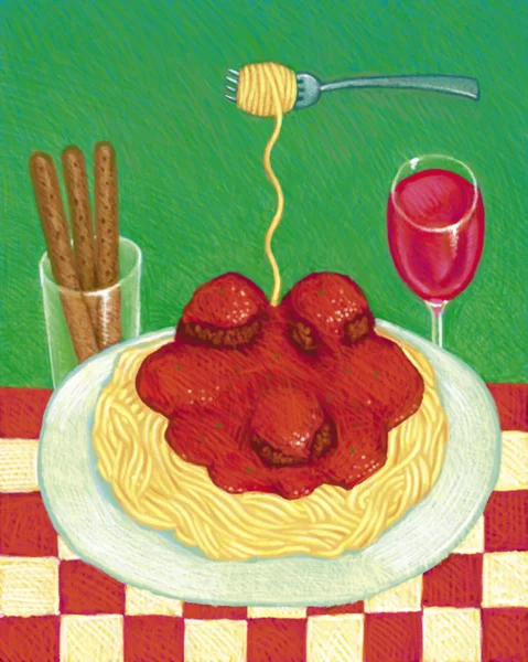 Illustration of Spaghetti — Stock Photo, Image