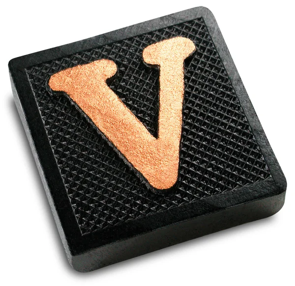 Fotografia do jogo Tile Letter V — Fotografia de Stock