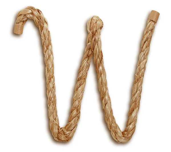 Rope Letter W — Stock Photo, Image