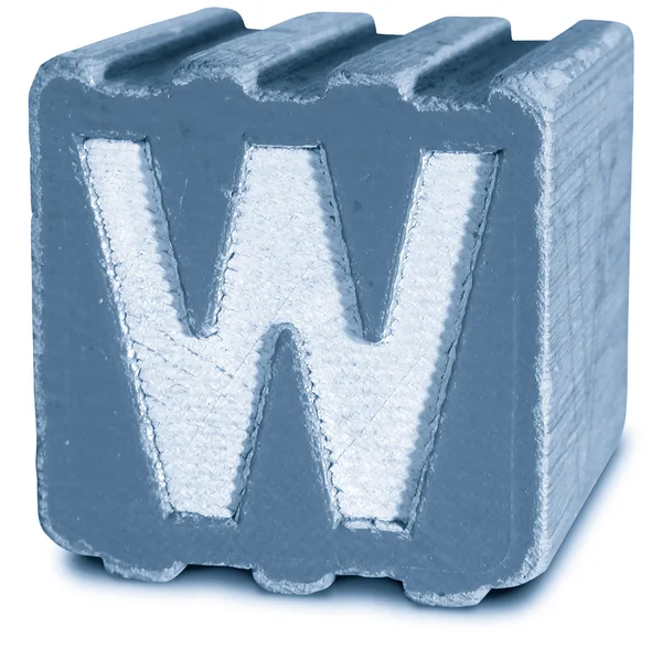 Photograph of Blue Wooden Block Letter W — Stock Photo, Image