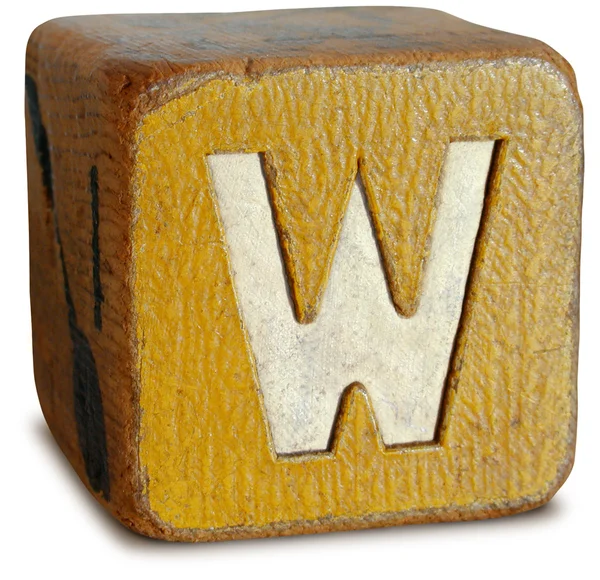 Photograph of Sepia Wooden Block Letter W — Stock Photo, Image