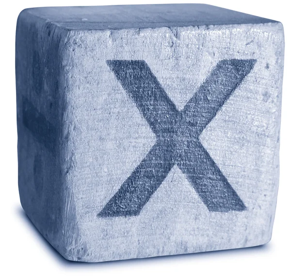 Photograph of Blue Wooden Block Letter X — Stock Photo, Image