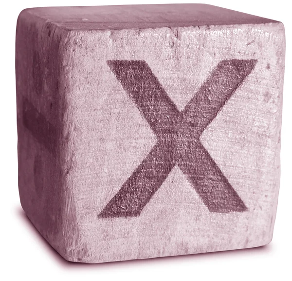 Фотография Magenta Wooden Block Letter X — стоковое фото