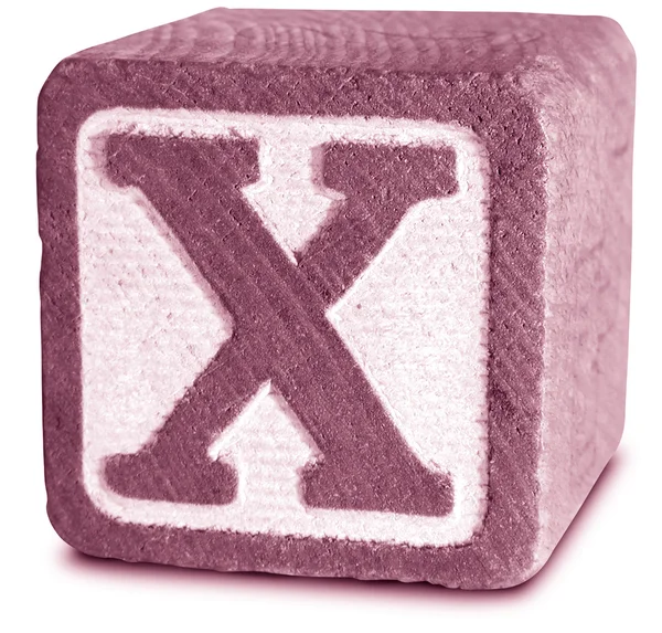 Фотография Magenta Wooden Block Letter X — стоковое фото