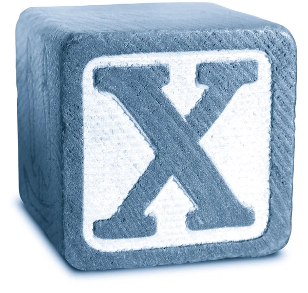 Photograph of Blue Wooden Block Letter X — Stock Photo, Image