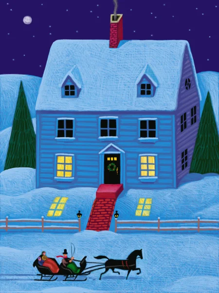 Illustration of Christmas House — Stock Photo, Image