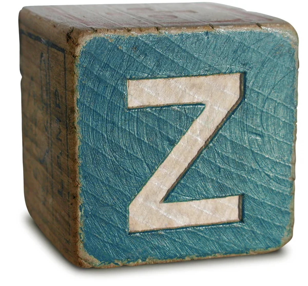 Фото Blue Wooden Block Letter Z — стоковое фото