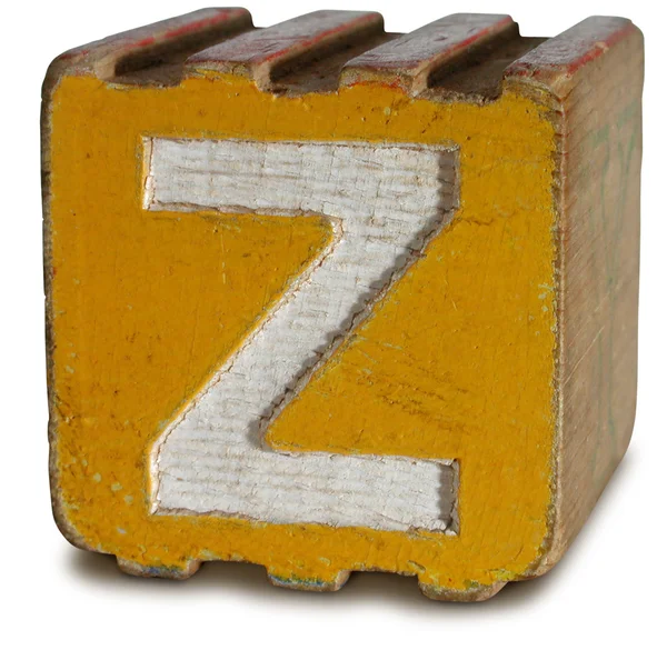 Photograph of Sepia Wooden Block Letter Z — Stock Photo, Image