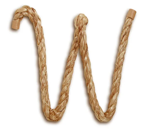 Rope Letter W — Stock Photo, Image