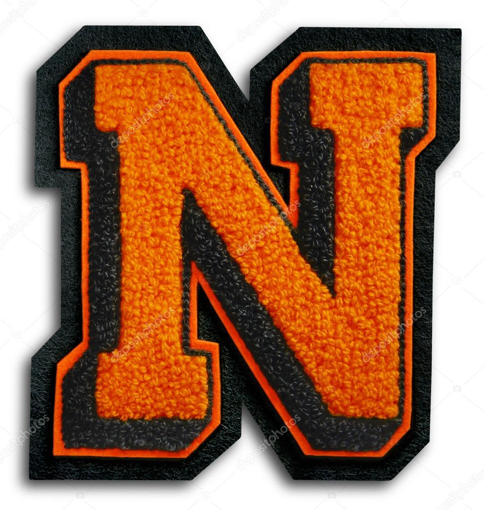 Photograph of School Sports Letter - Black and Orange N