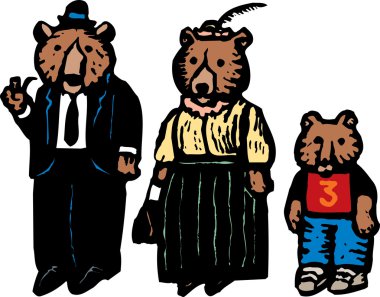 3 Bears - Papa Bear, Mama Bear and Baby Bear vector 3 Bears - Papa Bear, Mama Bear and Baby Bear vector