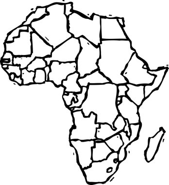 vektör çizim Afrika kıta Haritası