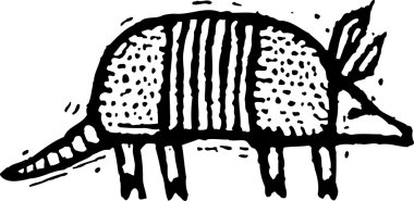 armadillo gravür çizimi