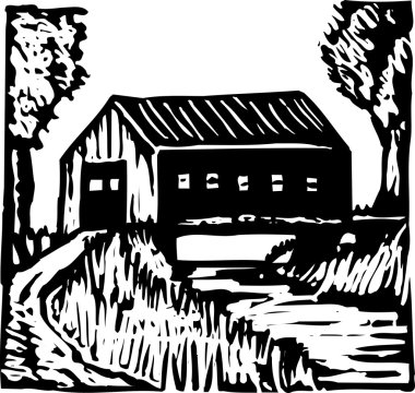 Vector Illustration of Covered Bridge