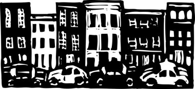 vektör çizim brownstones