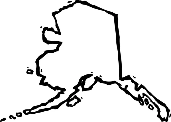 Vektorové ilustrace mapu Aljaška — Stockový vektor