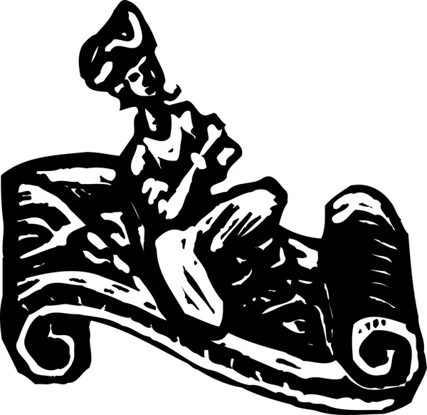 阿里巴巴骑魔毯 — 图库矢量图片