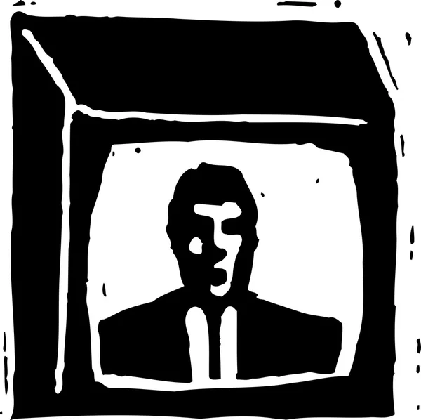 Vectorillustratie van televisie nieuws anker man — Stockvector