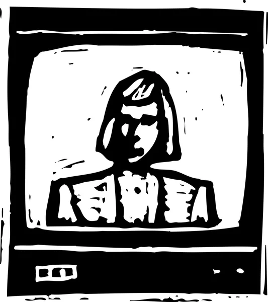 Vektor illustration av TV-nyheter ankare kvinna — Stock vektor