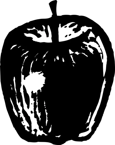 Woodcut Ilustração da Apple — Vetor de Stock