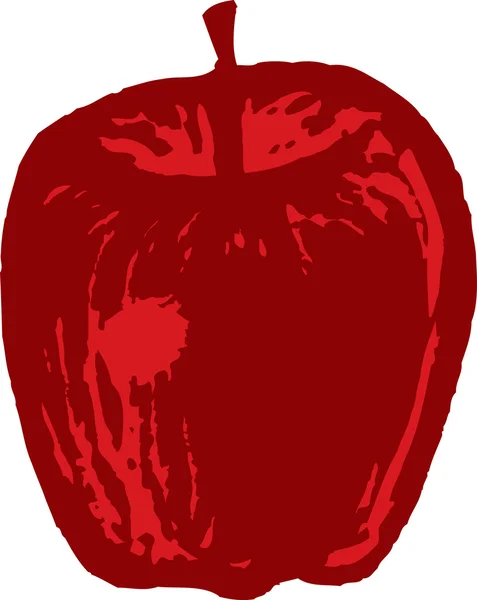 Dřevoryt ilustrace Apple — Stockový vektor